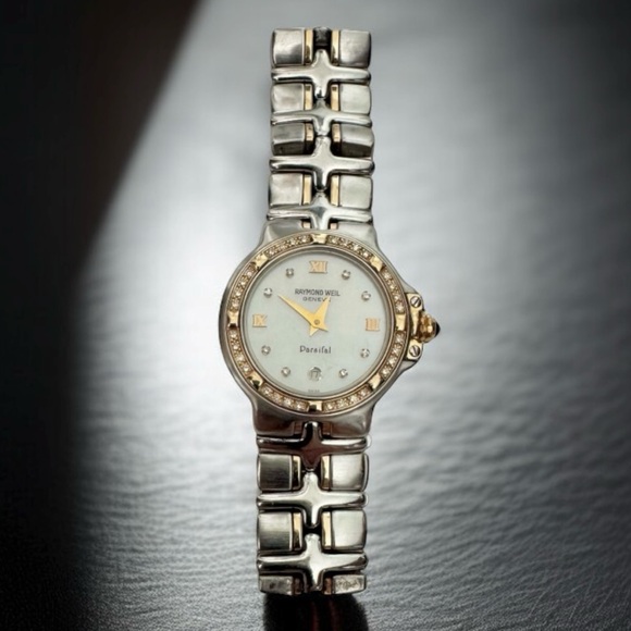 RAYMOND WEIL Parsifal 9990 Watch Diamonds+18K YG+Stainless Steel+Mother Of Pearl - Picture 1 of 16